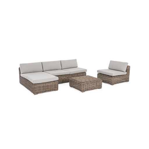 Set mobilier pentru gradina, terasa, Coraline, 3 module + masuta de cafea, bej natural